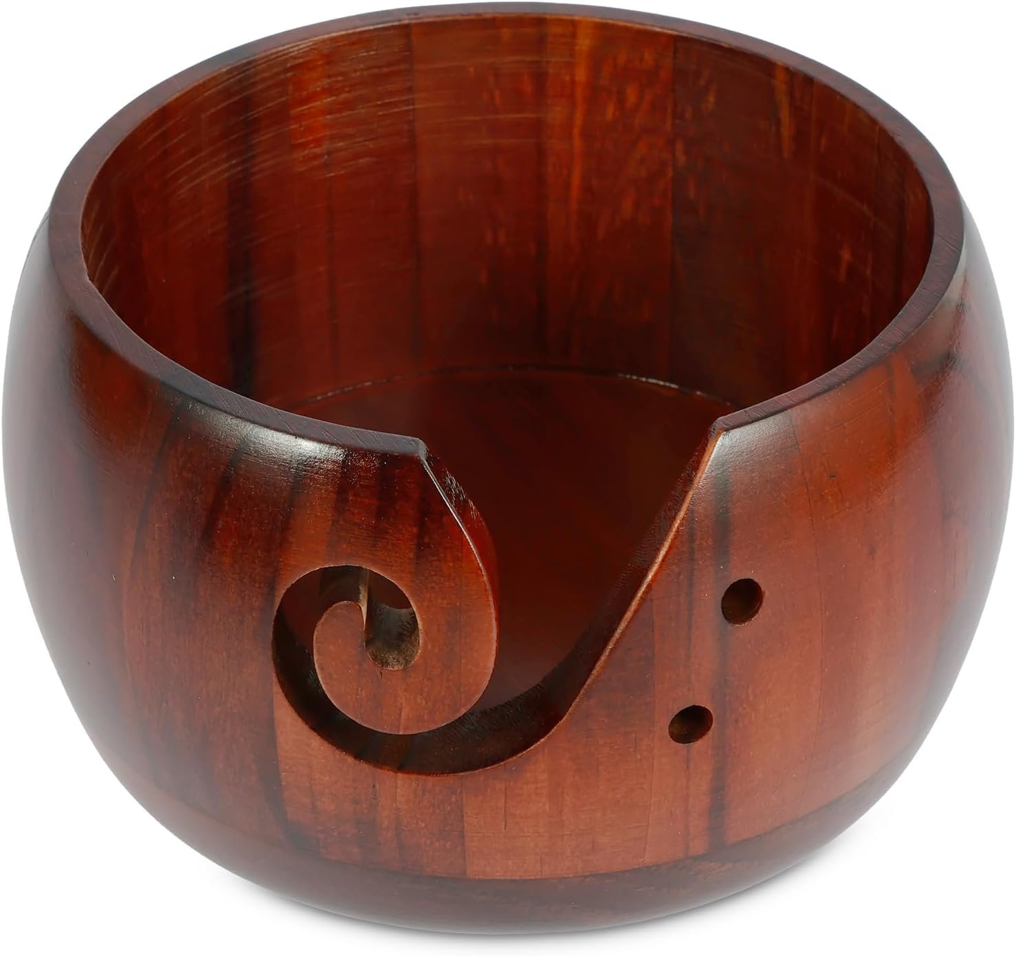 OEM Wooden Yarn Bowl Holder Portable Knitting Crochet Dispenser Storage for Knitters Crocheters Women supplier