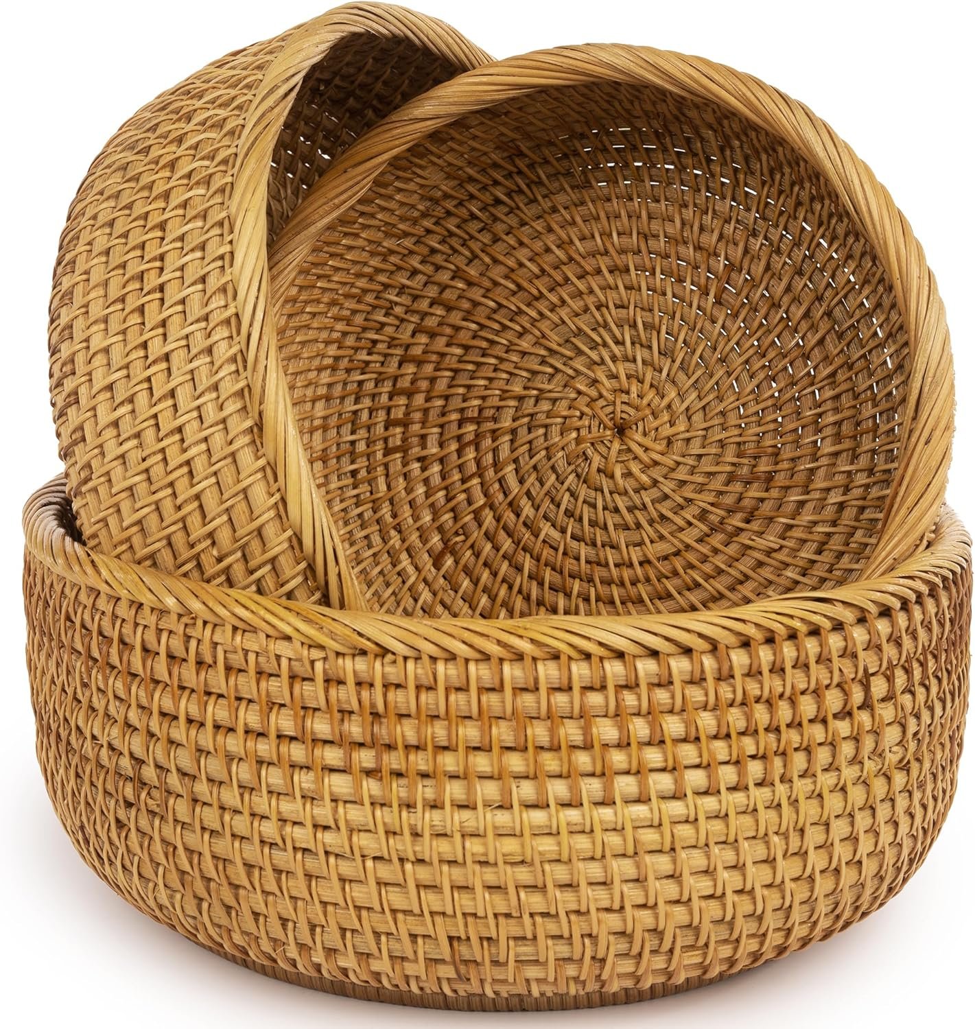 OEM Woven Rattan Fruit Basket Set of 3 Round Stackable Serving Bowls for Kitchen Organization Vegetables Bread Picnic Decor Natural supplier OEM Woven Rattan Fruit Basket Set of 3 Round Stackable Serving Bowls for Kitchen Organization Vegetables Bread Picnic Decor Natural supplier