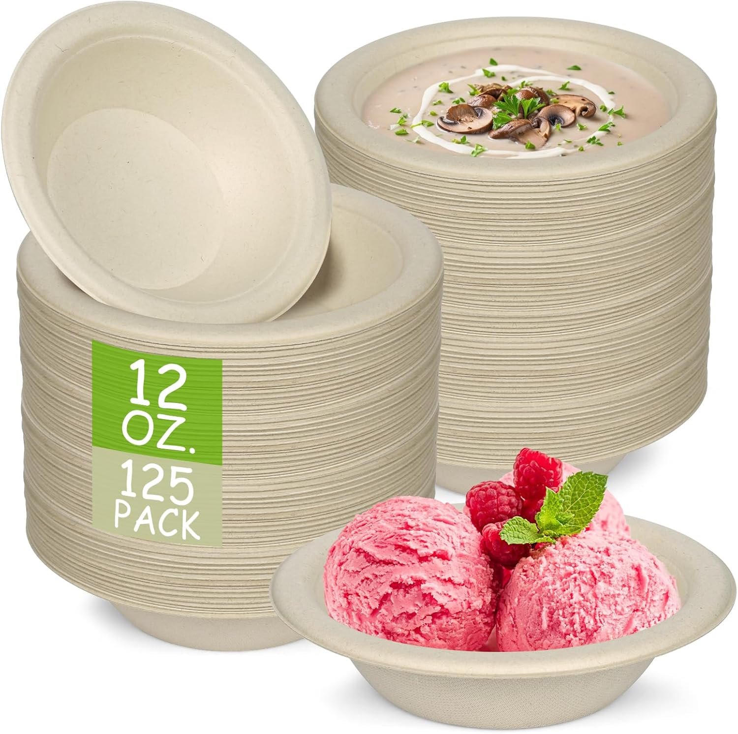 Wholesale 100% Compostable Paper Bowls 12 Oz Disposable Soup Salad 125 Pack PFAS-Free BPI Certified Eco-Friendly Hot Cold Natural Brown Factory Wholesale 100% Compostable Paper Bowls 12 Oz Disposable Soup Salad 125 Pack PFAS-Free BPI Certified Eco-Friendly Hot Cold Natural Brown Factory
