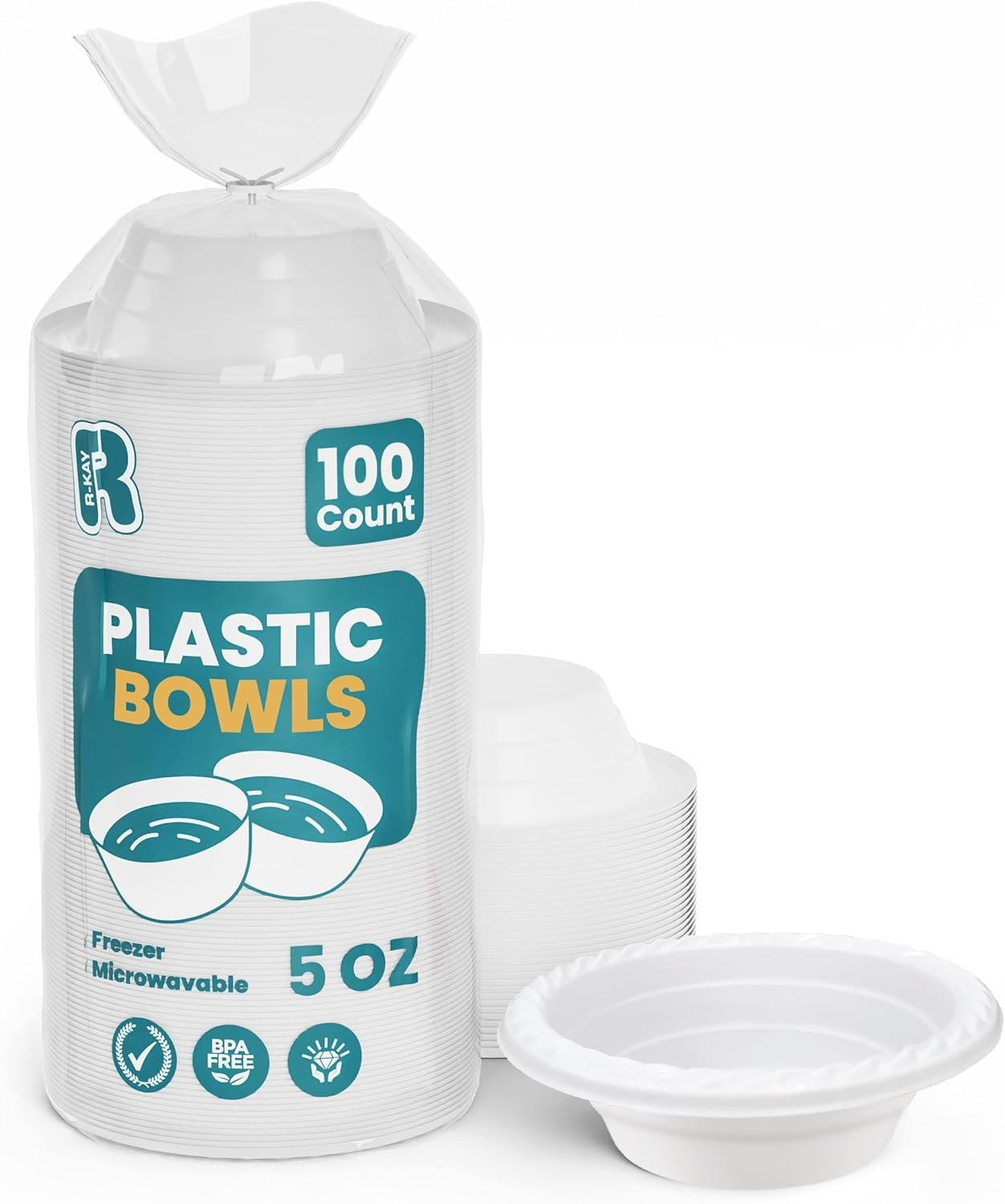 Wholesale 100 Count 5 OZ Microwavable Disposable White Plastic Bowls Strong Heavy Duty Sturdy Factory Wholesale 100 Count 5 OZ Microwavable Disposable White Plastic Bowls Strong Heavy Duty Sturdy Factory