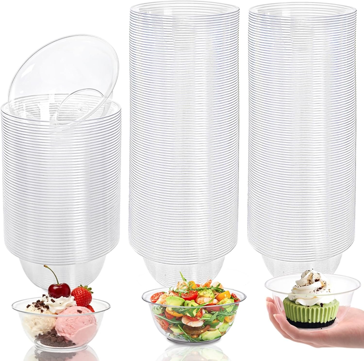 Wholesale 100 Pack 10 OZ Clear Premium Disposable Plastic Bowls for Soup Salad Dessert Parties Weddings Catering Events Factory