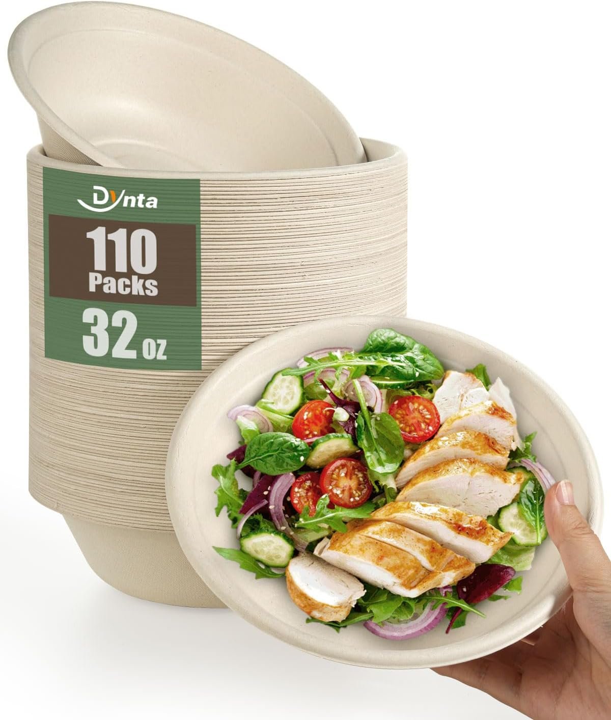 Wholesale 110 Pack 32oz Large Compostable Disposable Paper Bowls for Salads Soups Dog Feeding Microwave Freezer Safe Natural Brown Factory Wholesale 110 Pack 32oz Large Compostable Disposable Paper Bowls for Salads Soups Dog Feeding Microwave Freezer Safe Natural Brown Factory