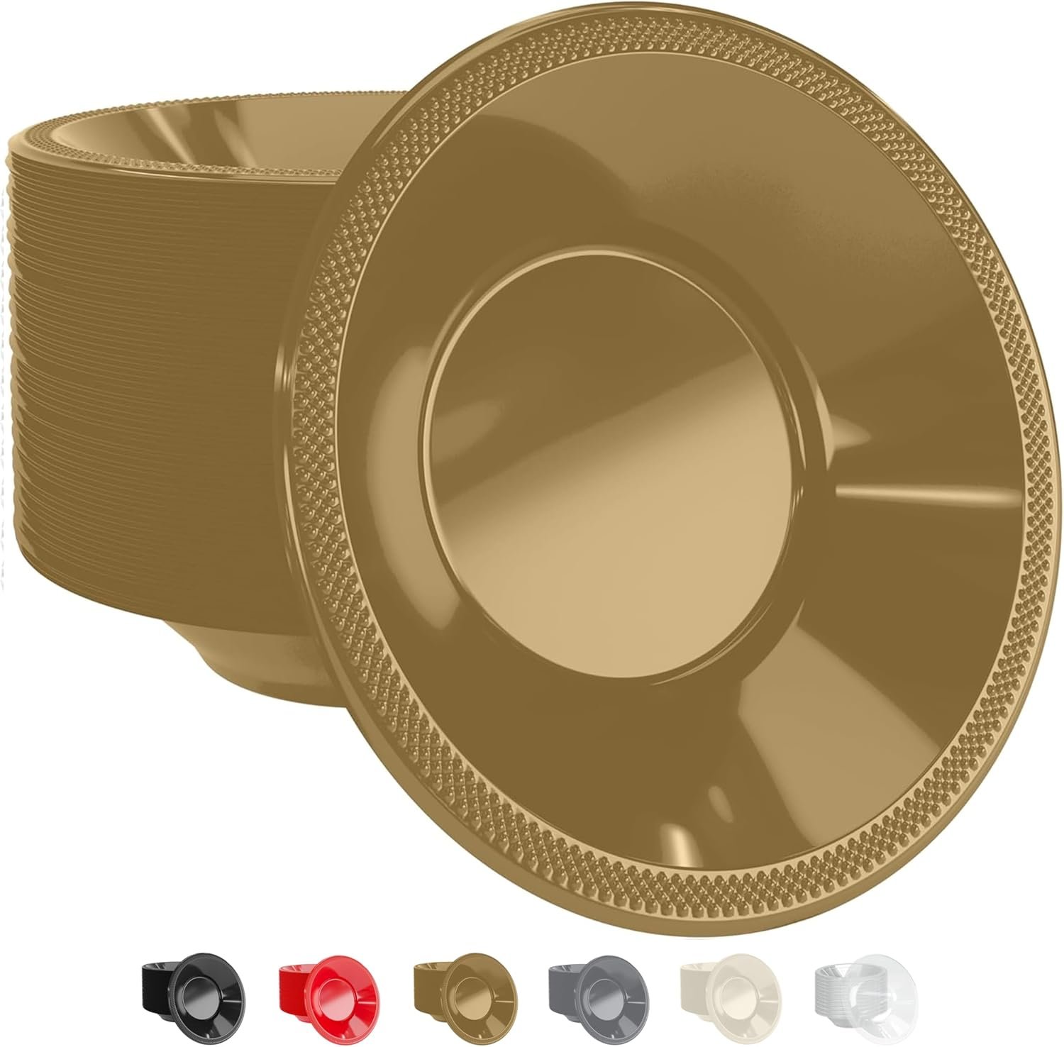 Wholesale 12 Oz Gold Plastic Disposable Bowls 50 Pieces for Hot Food Soup Salad Cereal Desserts and Party Supplies Factory