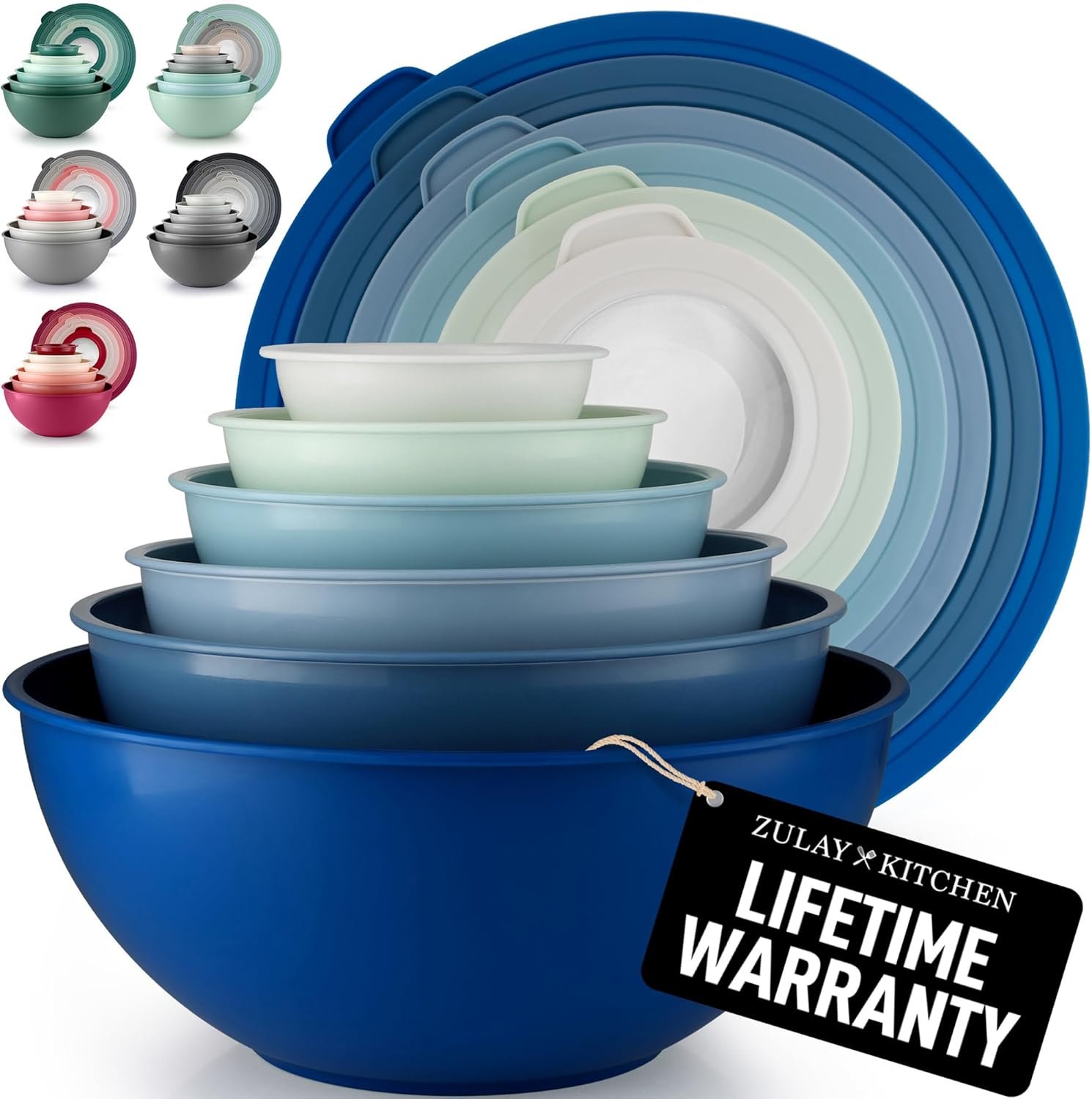 Wholesale 12 Piece Plastic Mixing Bowls with Leak-Proof Lids Set - Microwave and Freezer Safe for Preparing Serving Storing - Large Nesting Bowls (Blue Ombre) Factory Wholesale 12 Piece Plastic Mixing Bowls with Leak-Proof Lids Set - Microwave and Freezer Safe for Preparing Serving Storing - Large Nesting Bowls (Blue Ombre) Factory