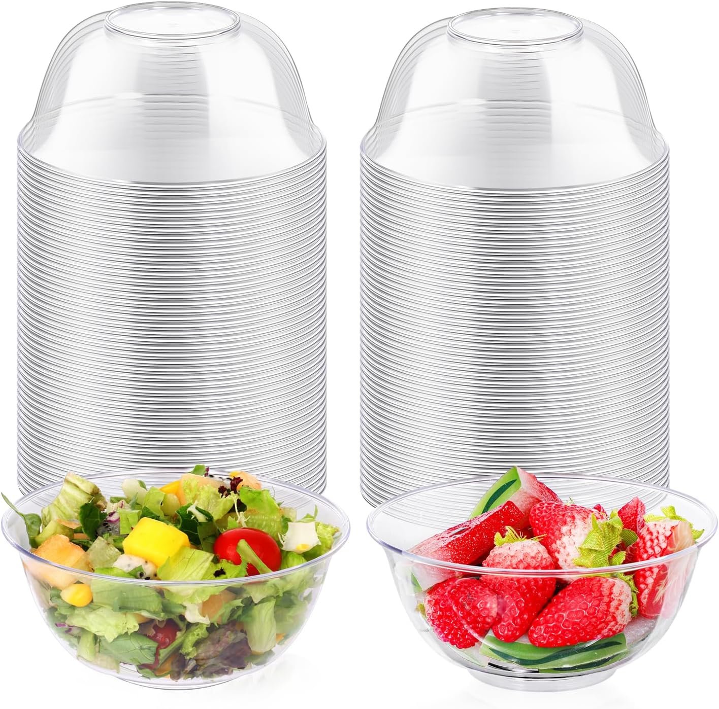 Wholesale 12 oz Clear Plastic Disposable Bowls 100 Pack for Ice Cream Dessert Serving Salad Party Catering Fruits Parfaits Snacks Factory