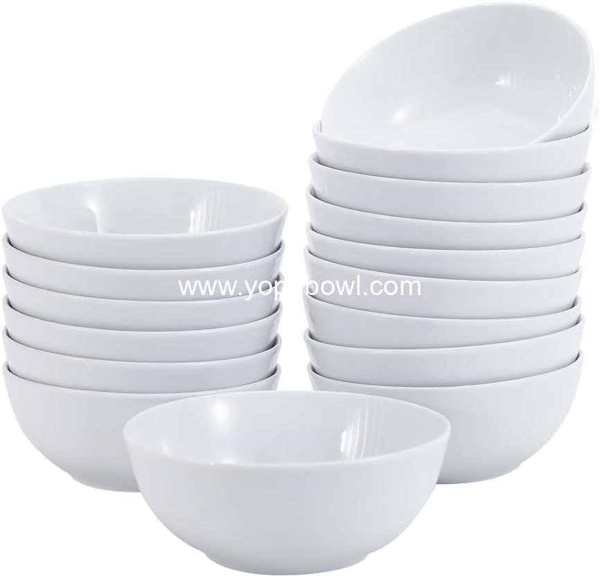 Wholesale 16-Pack 5.9-Inch White Porcelain Coupe Bowls Round Microwave-Safe Commercial-Grade Factory
