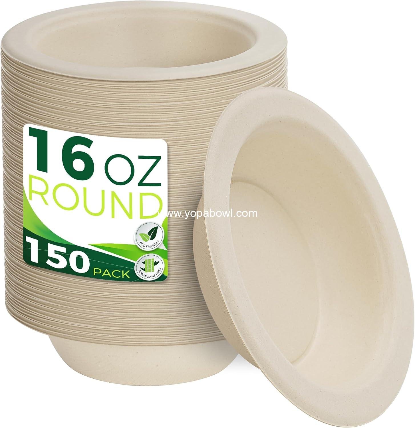 Wholesale 16 oz Paper Bowls 150 Pack Heavy Duty Disposable Compostable Eco-Friendly Bagasse for Hot Soups Cereals Factory Wholesale 16 oz Paper Bowls 150 Pack Heavy Duty Disposable Compostable Eco-Friendly Bagasse for Hot Soups Cereals Factory