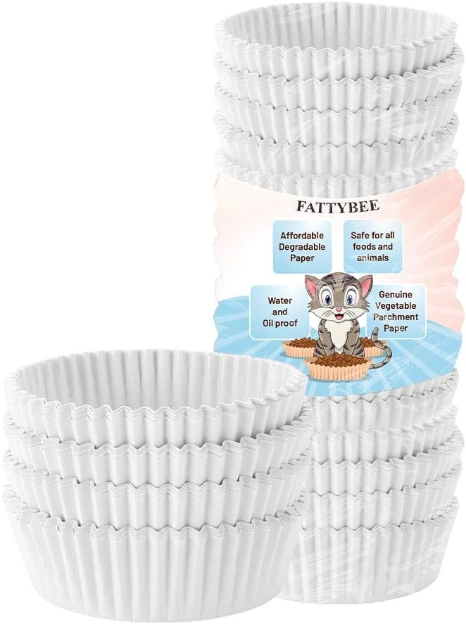 Wholesale 200 Pcs Small White Disposable Paper Pet Feeding Bowls Liners for Cat Dishes Wet Food Feral Cat Feeding Stations Factory