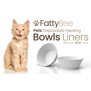Wholesale 200 Pcs Small White Disposable Paper Pet Feeding Bowls Liners for Cat Dishes Wet Food Feral Cat Feeding Stations Factory