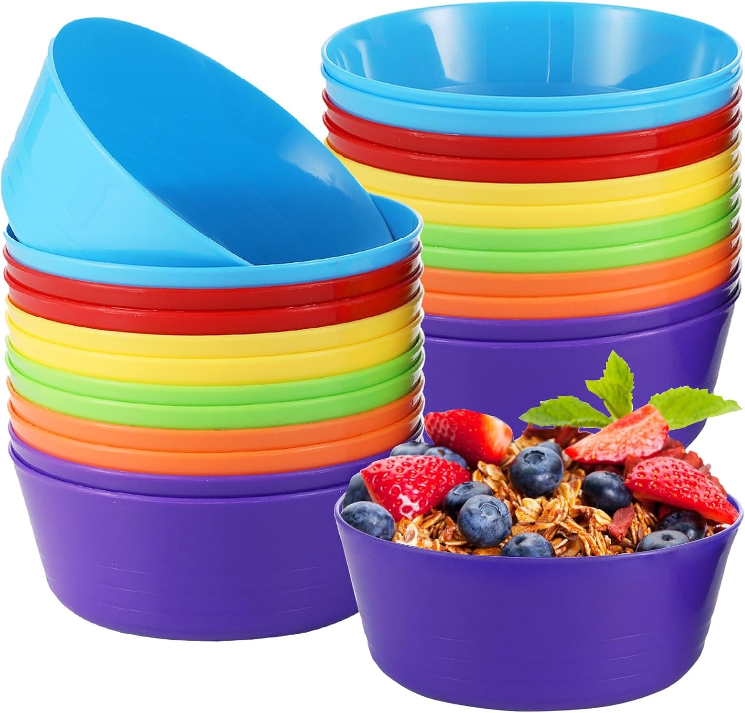 Wholesale 24 Packs 10 oz Reusable Plastic Kid Bowls Microwave Dishwasher Safe Colorful Cereal Snack Salad Dessert Soup Set 6 Colors Factory Wholesale 24 Packs 10 oz Reusable Plastic Kid Bowls Microwave Dishwasher Safe Colorful Cereal Snack Salad Dessert Soup Set 6 Colors Factory
