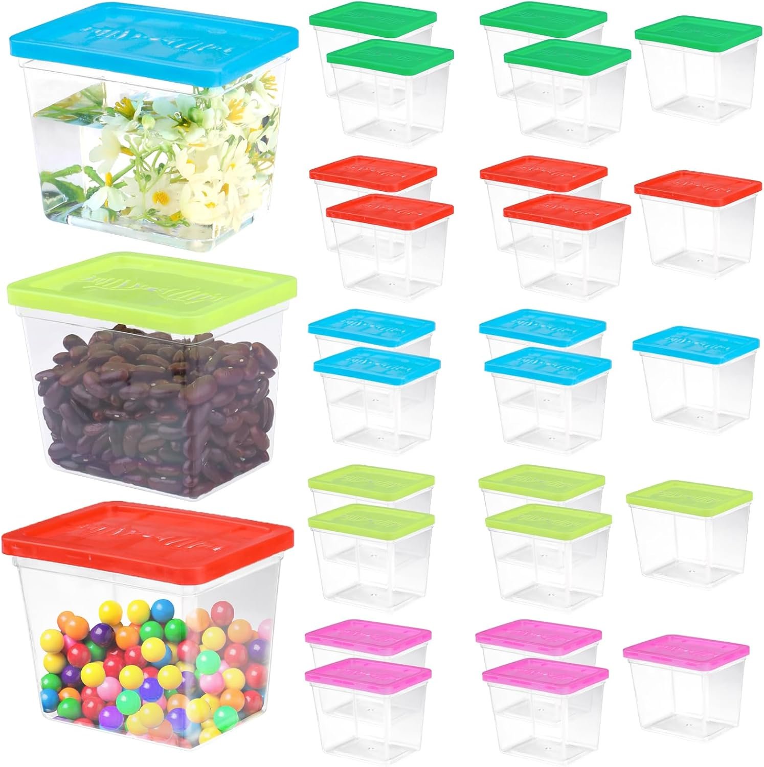 Wholesale 25 Pack 12 Oz Small Rectangle Plastic Fish Bowls with Lids Goldfish Tank Candy Dish Tarantula Enclosure Snake Breeding Case Mini Pet Box Factory