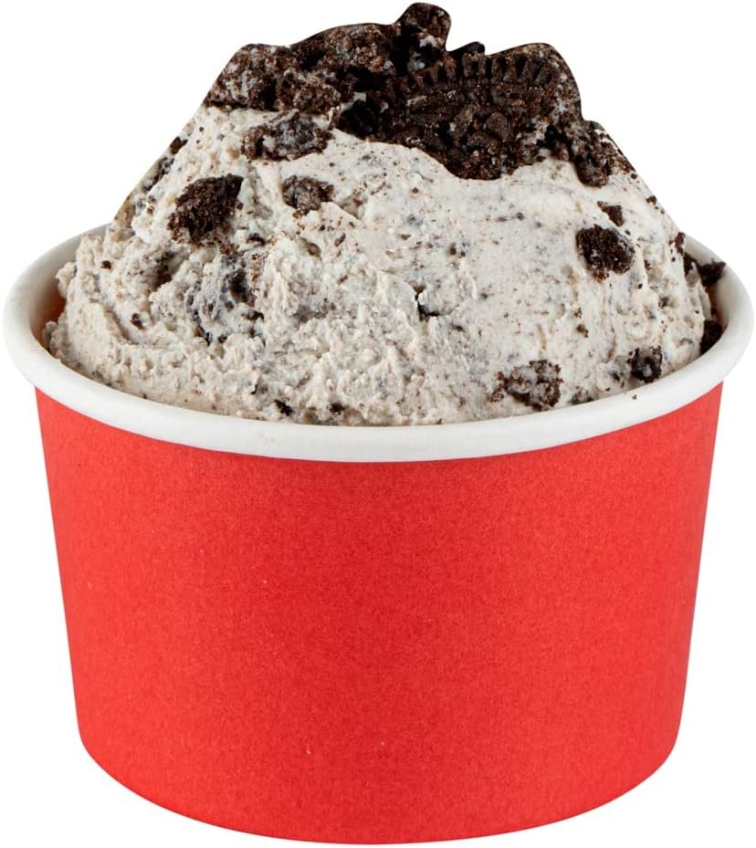 Wholesale 3-Ounce Dessert Cups 50 Disposable Ice Cream Cups Lids Sold Separately Heavy-Duty Red Paper Frozen Yogurt Bowls for Hot and Cold Foods Perfect for Gelato or Mousse Factory