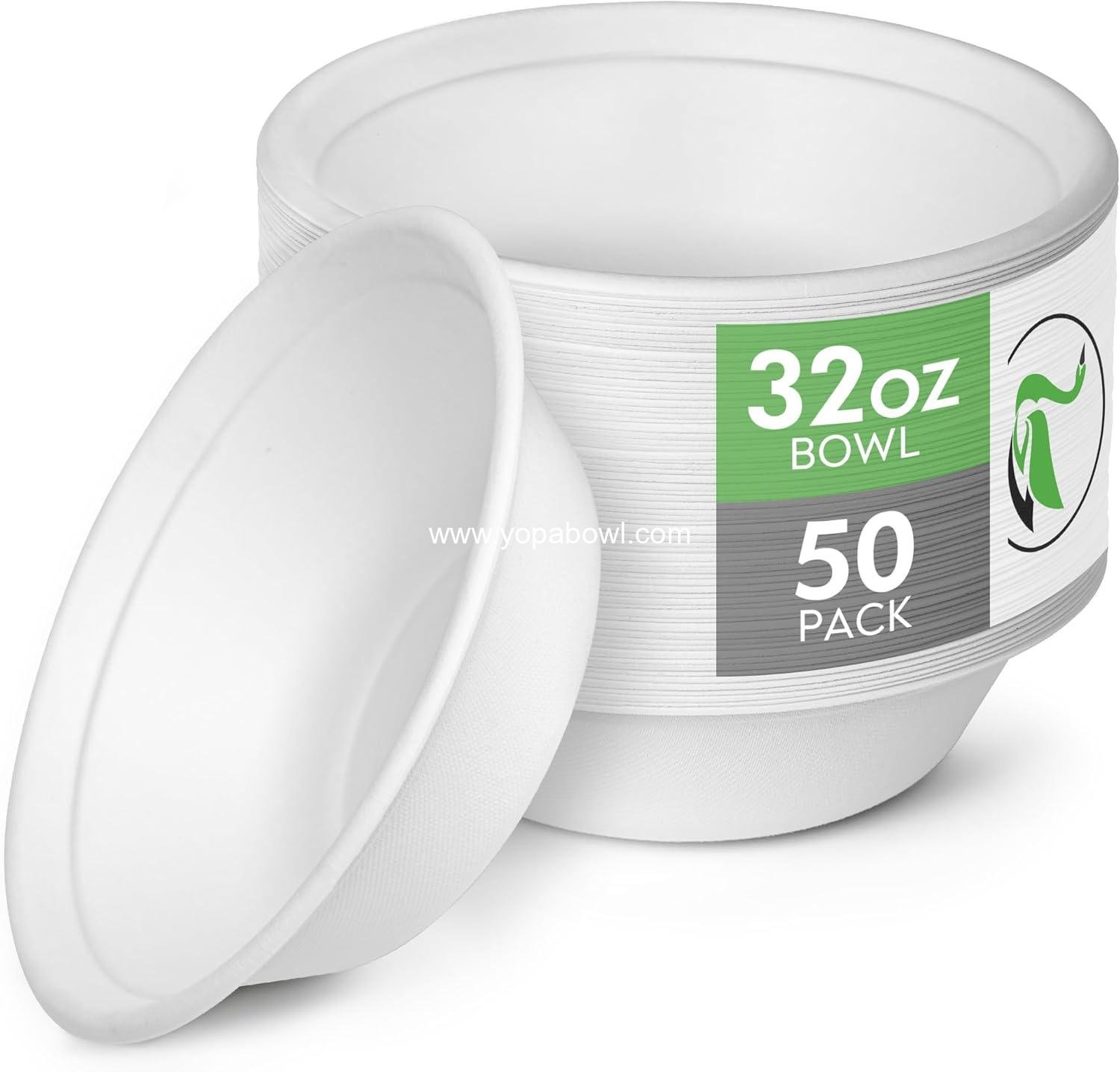 Wholesale 32 Oz Disposable Paper Bowls 50 Pack Large Size 100% Compostable Biodegradable Eco-Friendly for Salads Hot Soups Pasta Factory