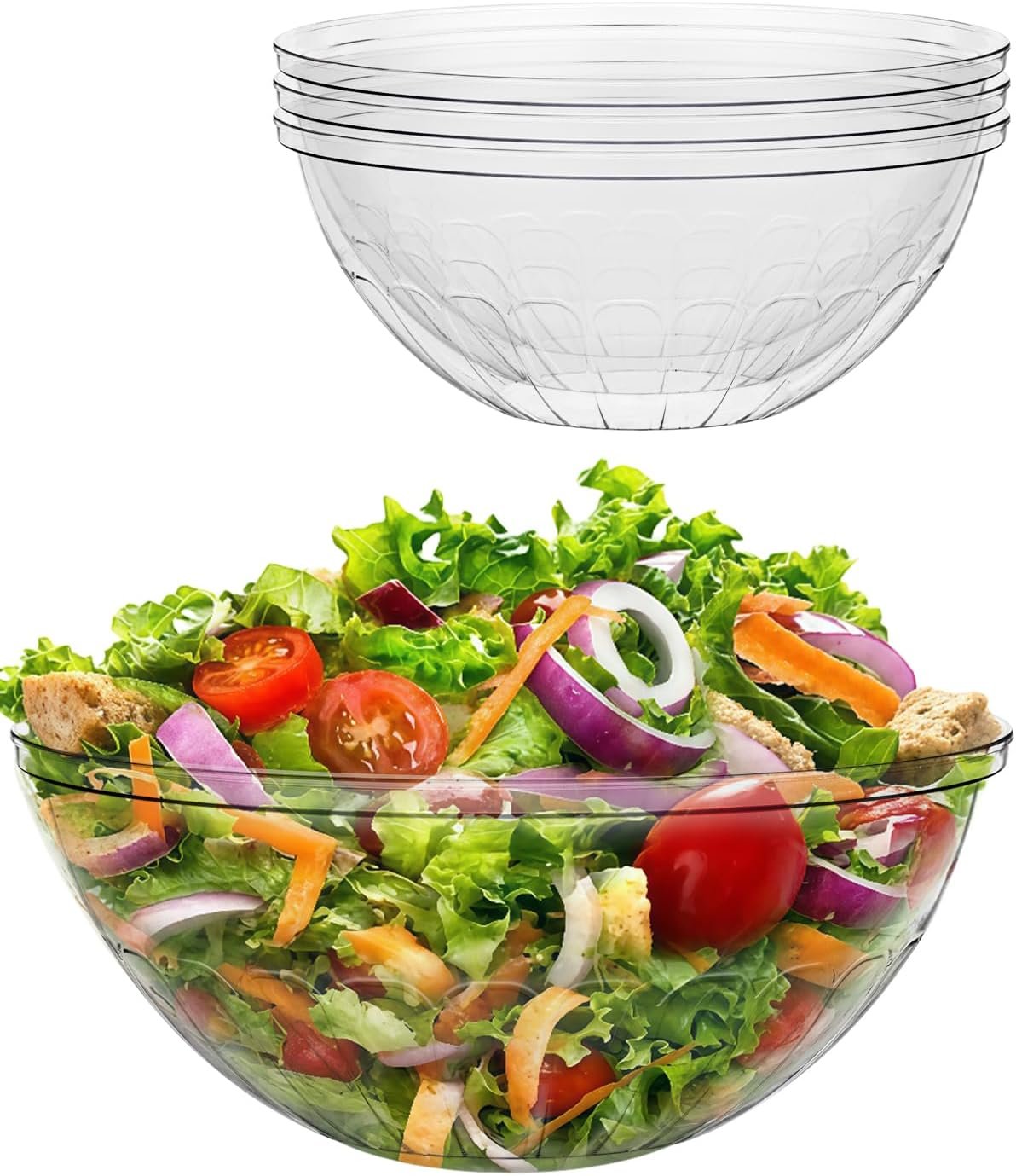 Wholesale 4 Pack 150 Ounce Clear Plastic Serving Bowls Disposable 11.6