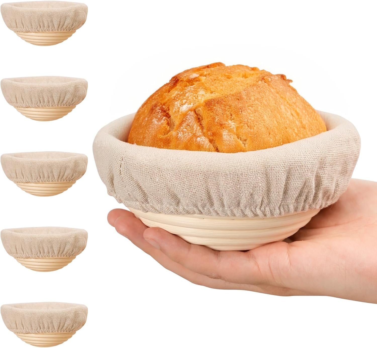 Wholesale 5 Inch Banneton Proofing Basket Set of 6 Mini Sourdough Baking Supplies Small Baskets for Bread - supplier Wholesale 5 Inch Banneton Proofing Basket Set of 6 Mini Sourdough Baking Supplies Small Baskets for Bread - supplier