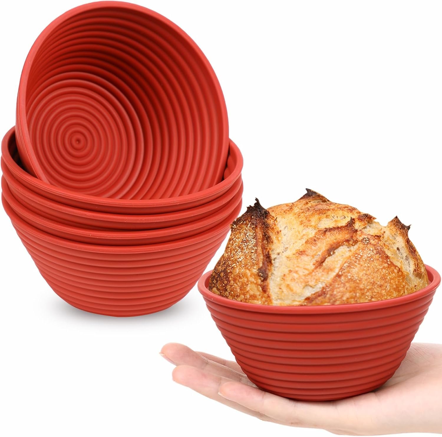 Wholesale 5 Inch Silicone Mini Round Banneton Proofing Baskets 6 Pack Small for Sourdough Bread Soup Bowls Factory