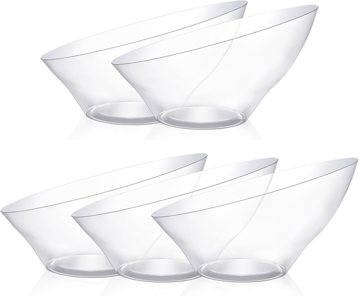 Wholesale 5 Pack 20 OZ Clear Angled Disposable Plastic Serving Bowls for Party Wedding Chips Candy Salad Fruit Factory