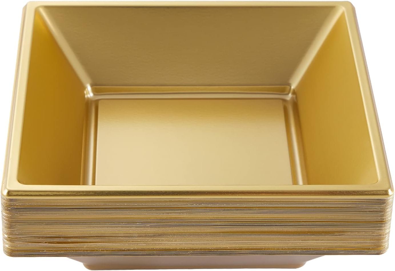 Wholesale 50 Count 12 Oz Gold Square Plastic Disposable Serving Bowls for Candy Snacks Salads Parties Weddings Birthdays Factory Wholesale 50 Count 12 Oz Gold Square Plastic Disposable Serving Bowls for Candy Snacks Salads Parties Weddings Birthdays Factory