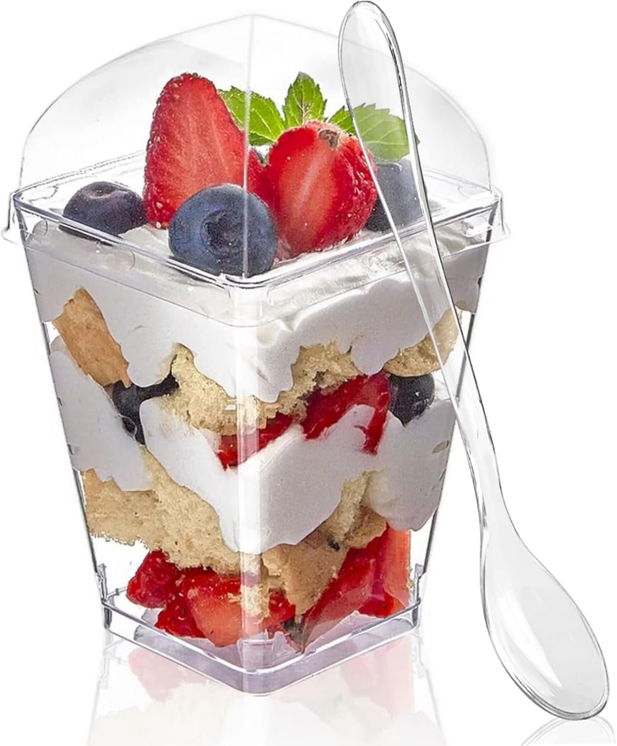 Wholesale 50 Pack 5 oz Plastic Dessert Cups with Dome Lids and Spoons Mini Parfait Shooter Pudding Set for Party Individual Banana Pudding Jello Yogurt Fruit Trifle Factory Wholesale 50 Pack 5 oz Plastic Dessert Cups with Dome Lids and Spoons Mini Parfait Shooter Pudding Set for Party Individual Banana Pudding Jello Yogurt Fruit Trifle Factory
