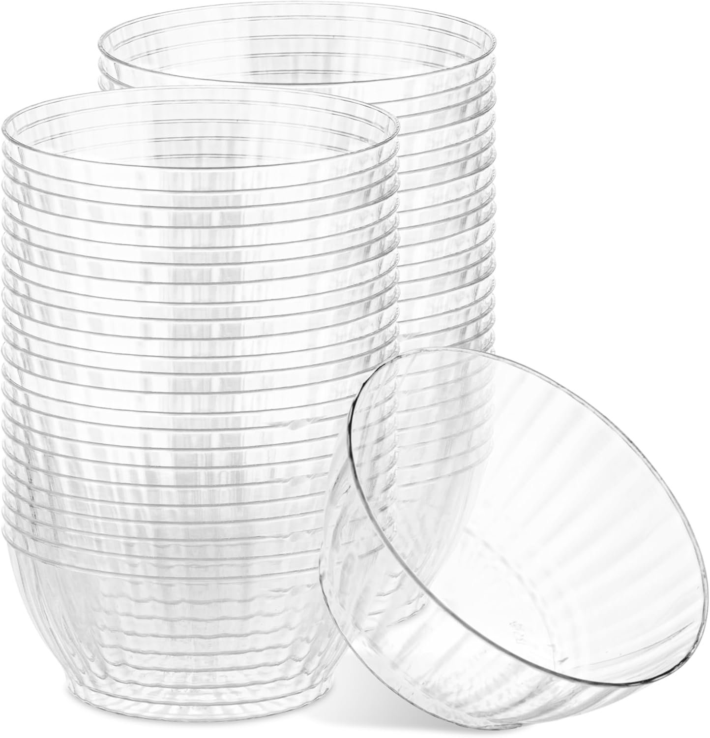 Wholesale 50 Pack Small 6 oz Clear Plastic Bowls Elegant Crystal-Like for Parties and Occasions Factory