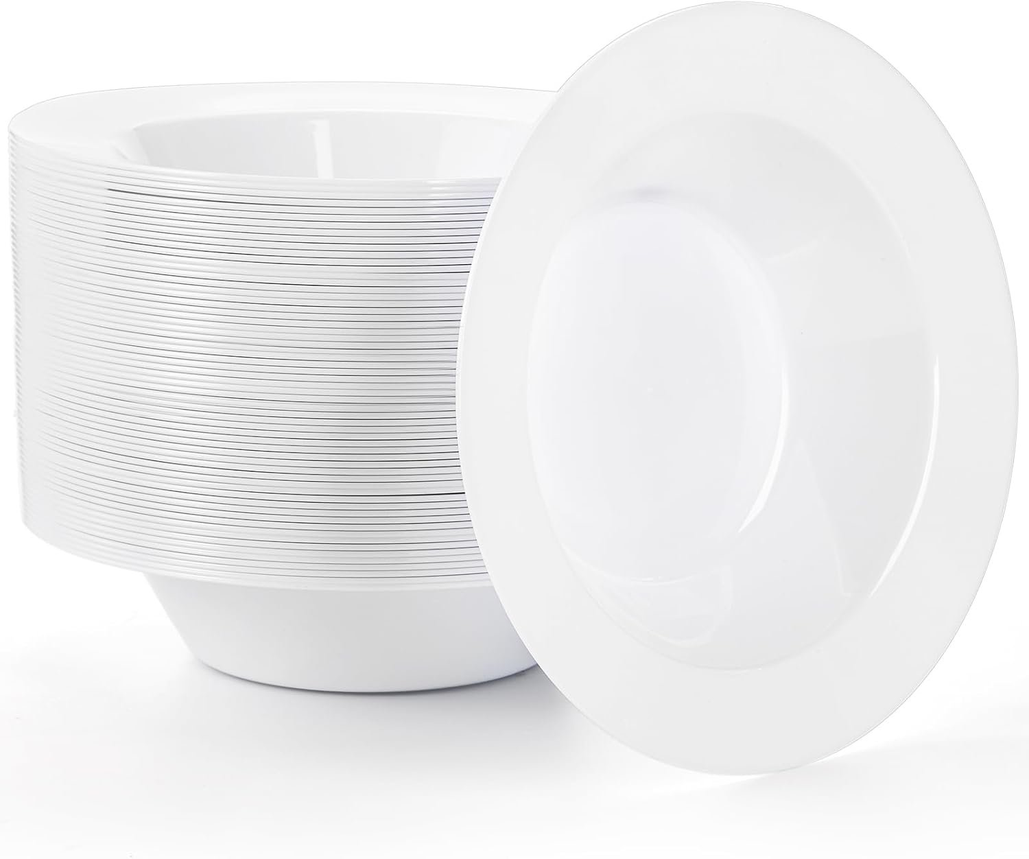 Wholesale 60 Pack 12 oz White Plastic Disposable Soup Dinner Dessert Salad Bowls for Weddings Parties Catering Events Everyday Use Factory Wholesale 60 Pack 12 oz White Plastic Disposable Soup Dinner Dessert Salad Bowls for Weddings Parties Catering Events Everyday Use Factory