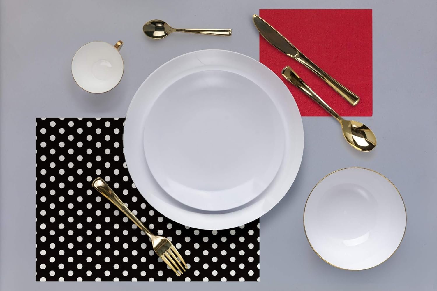 Wholesale 60-Pack Premium White Disposable Plastic Plates Combo Food Grade 20 x 10.25