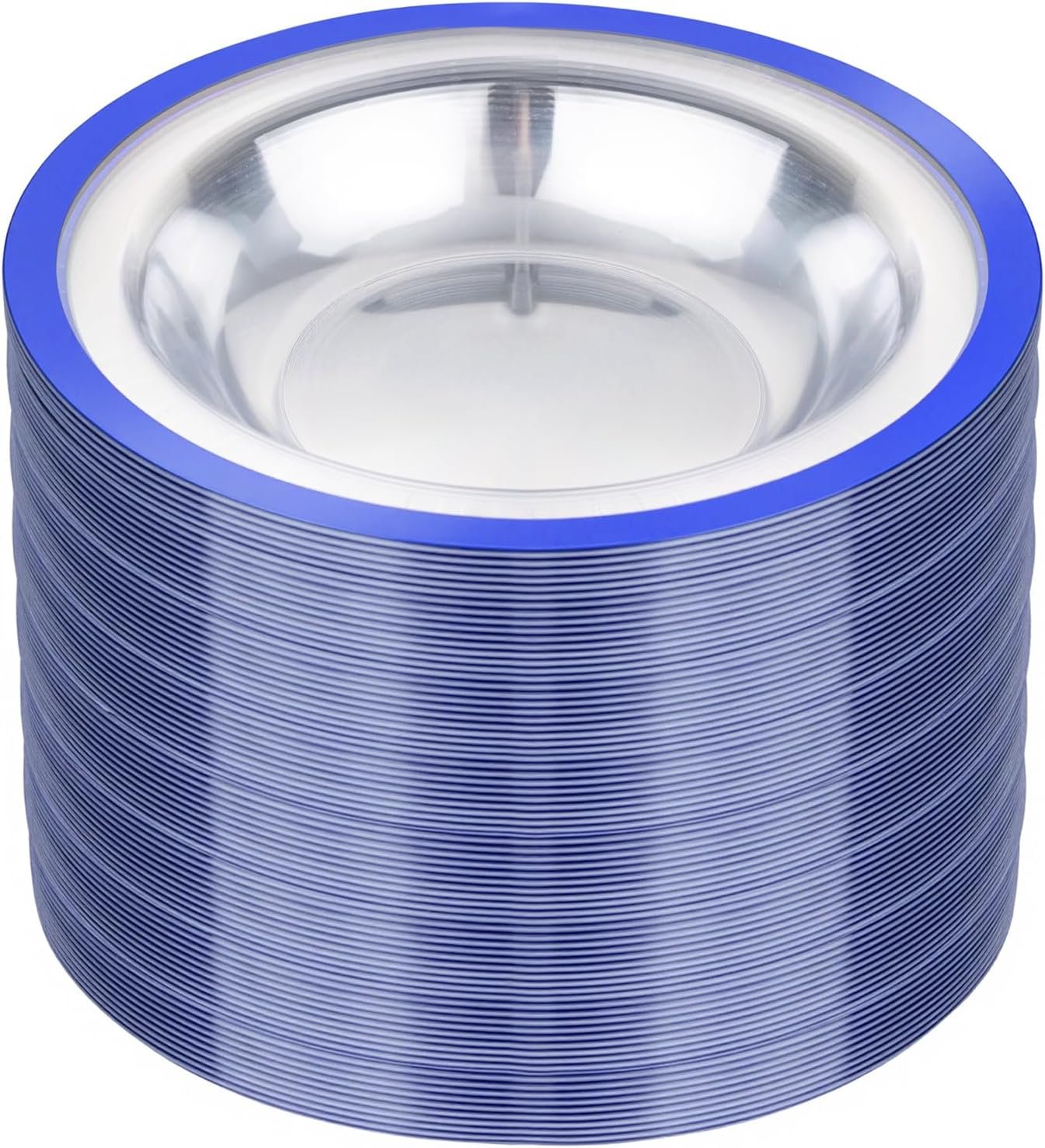 Wholesale 60Pcs 12OZ Blue and Clear Disposable Plastic Soup Bowls Premium Heavy Duty for Weddings and Independence Day Factory