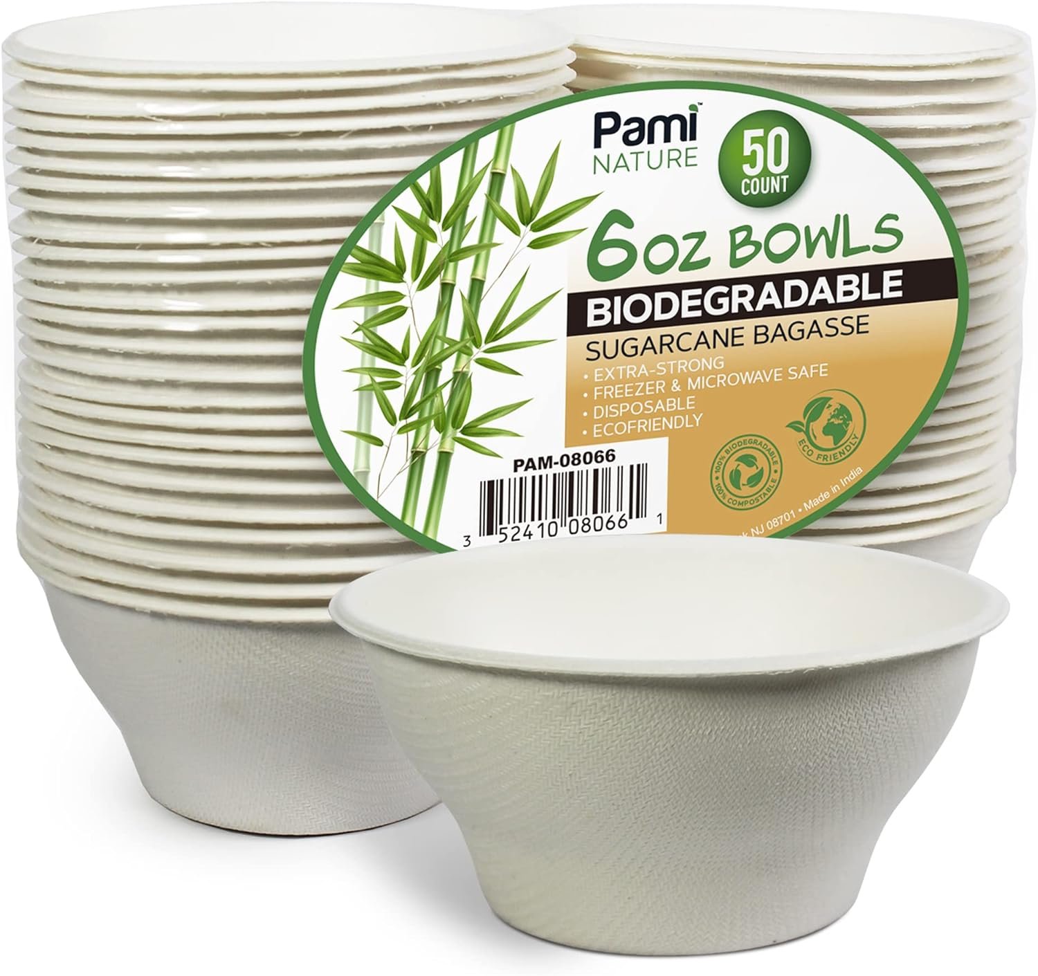 Wholesale 6oz Biodegradable Sugarcane Bowls Pack of 50 Compostable Microwavable for Hot and Cold Factory