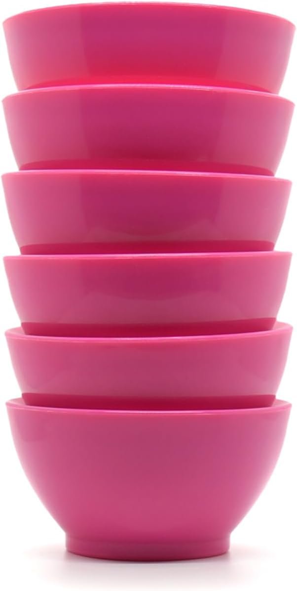 Wholesale 8oz Non-Spill Mini Plastic Bowl Set Reusable Kitchen Bowls with Concave Inner Lip and Non-Slip Base for Serving Dips Nuts Ice Cream Snacks Set of 6 Hibiscus Pink Factory