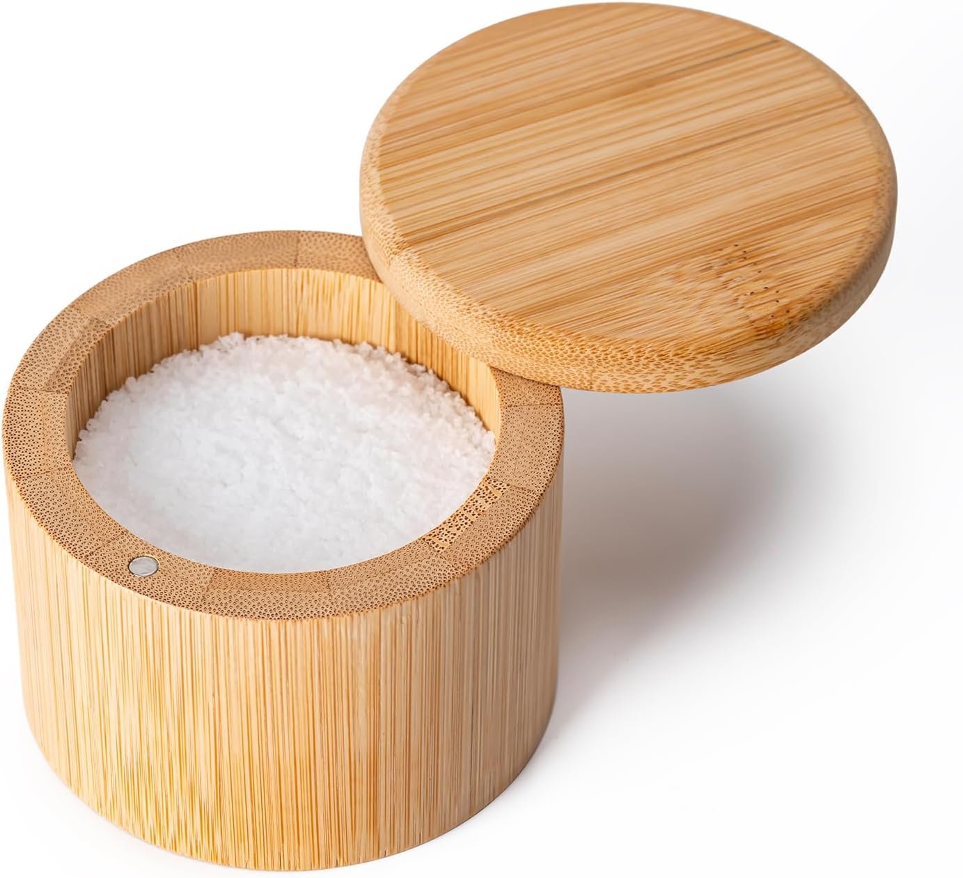 Wholesale Bamboo Salt Cellar Magnetic Swivel Lid 6oz Round Storage Box for Pepper Sugar Herbs Factory Wholesale Bamboo Salt Cellar Magnetic Swivel Lid 6oz Round Storage Box for Pepper Sugar Herbs Factory