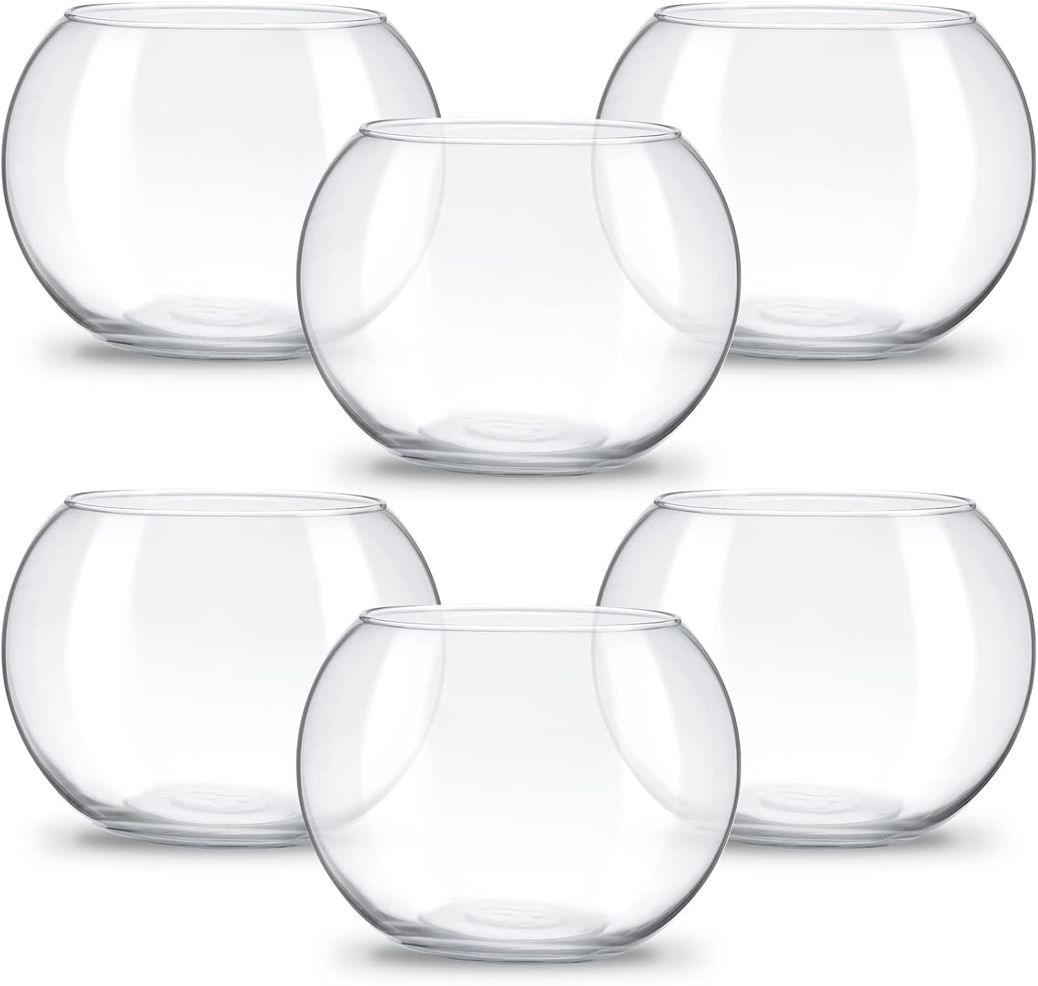 Wholesale Clear Bubble Glass Vases Round Bowls Planters Terrariums Fish Bowls for Weddings Events Home Decor Flowers 6 Pack 4.5 x 3.7 x 5.9 Inch Factory