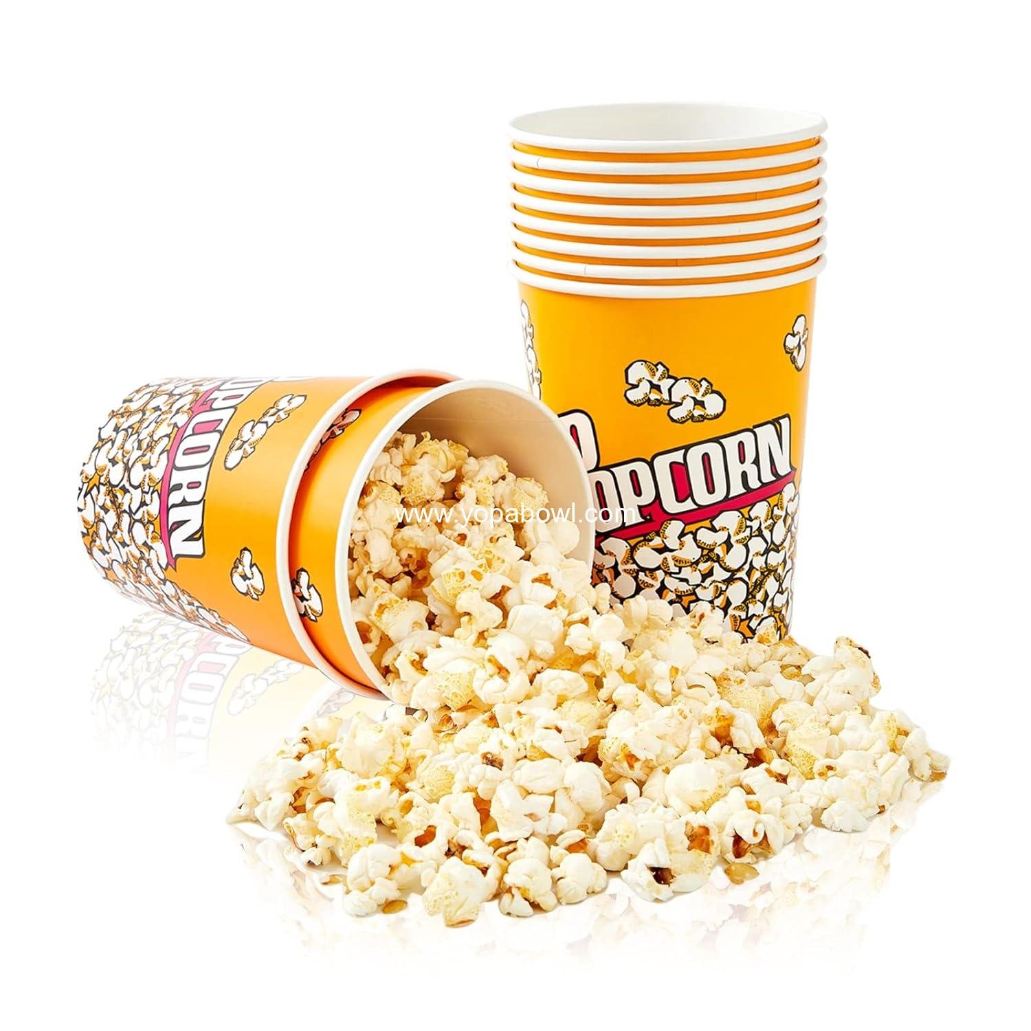 Wholesale Disposable 32oz Retro Style Leak Proof Paper Popcorn Buckets for Family Movie Nights and Parties 10 Pack Factory Wholesale Disposable 32oz Retro Style Leak Proof Paper Popcorn Buckets for Family Movie Nights and Parties 10 Pack Factory