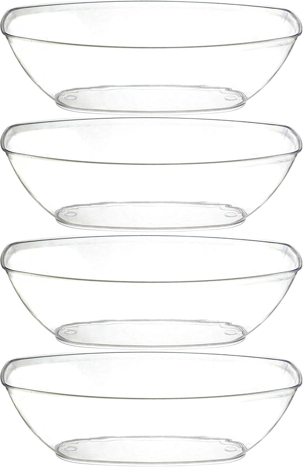 Wholesale Disposable Oval Serving Bowls 72-Ounce Capacity for Party Snacks or Salads Plastic Clear Pack of 4 Factory