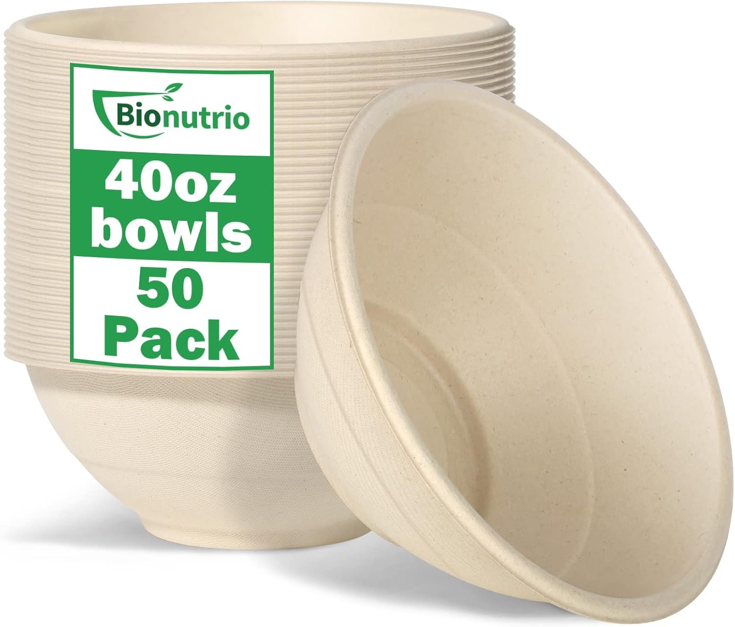 Wholesale Eco-Friendly 50 Pack Disposable Large 40oz Paper Bowls 100% Compostable Sturdy for Soup Cereal Salads Hot Cold Food Factory