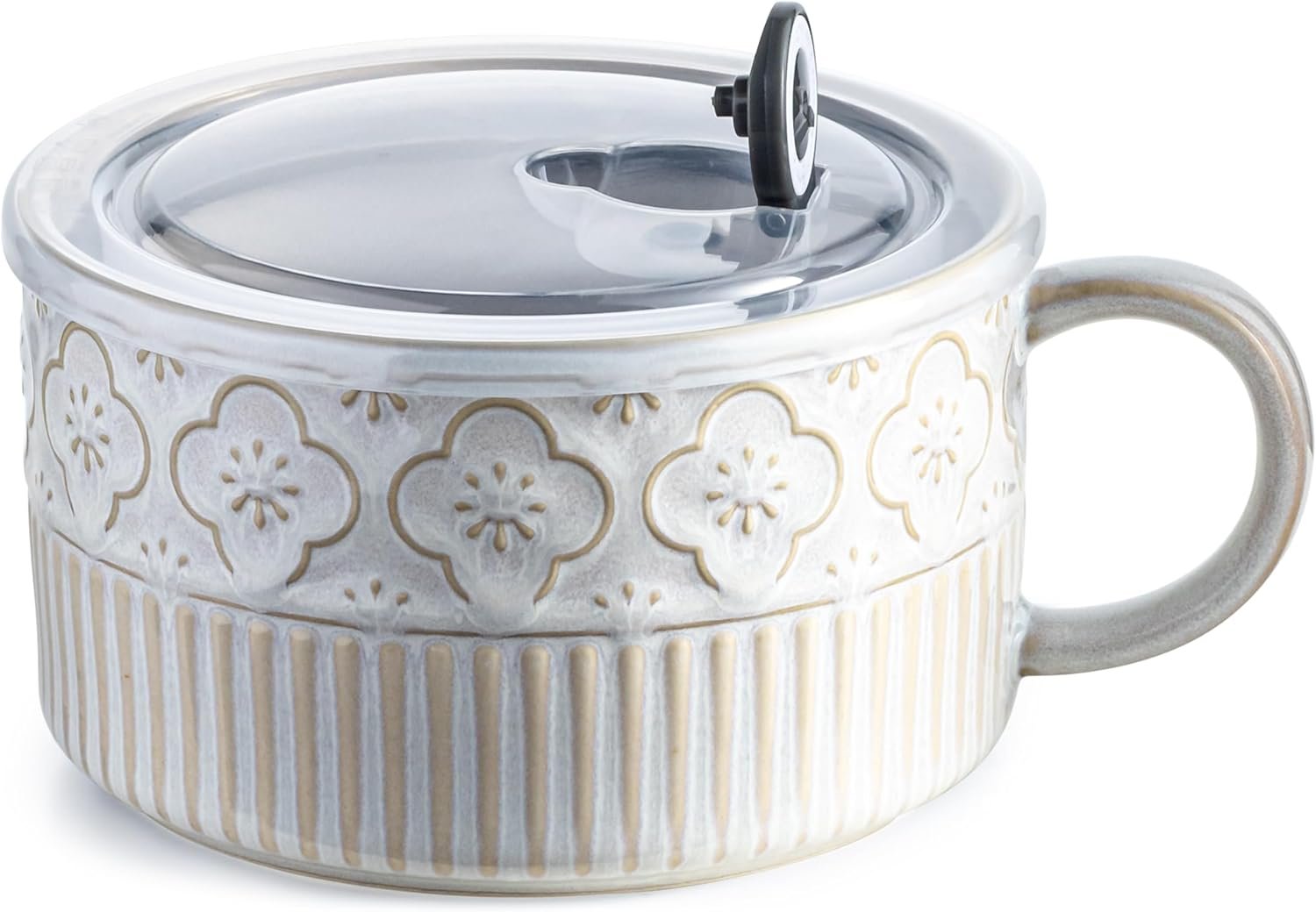 Wholesale Extra Large 39 Ounces Ceramic Soup Bowl with Handle and Lid 6 Inch Microwave Ramen Mug for Cereal Instant Noodles Beige White Factory Wholesale Extra Large 39 Ounces Ceramic Soup Bowl with Handle and Lid 6 Inch Microwave Ramen Mug for Cereal Instant Noodles Beige White Factory