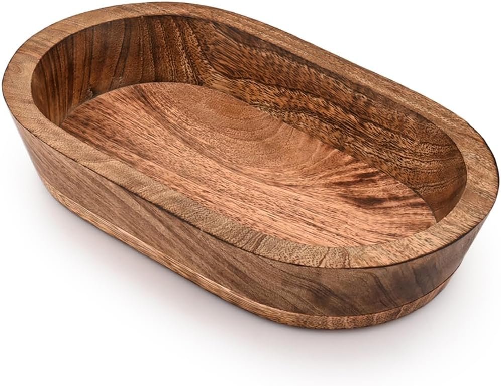 Wholesale Hand Carved Mango Wood Decorative Bowl Dining Table Centerpiece Home Decor (10