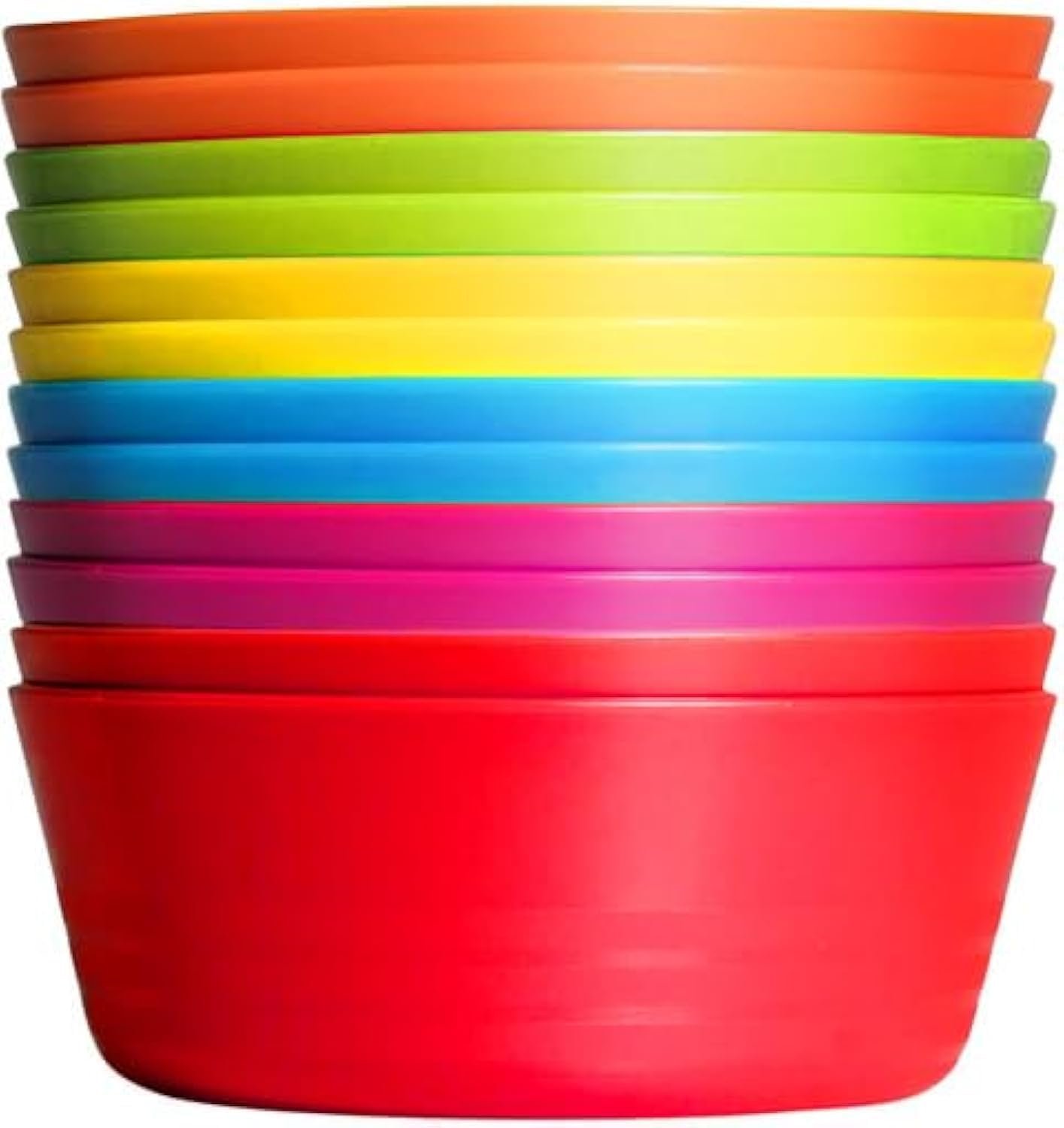 Wholesale Kids Plastic Bowls Set of 12 10 Ounce Microwave Dishwasher Safe BPA Free Non Toxic Toddler Bowls 6 Bright Colors for Cereal Soup Snacks Factory