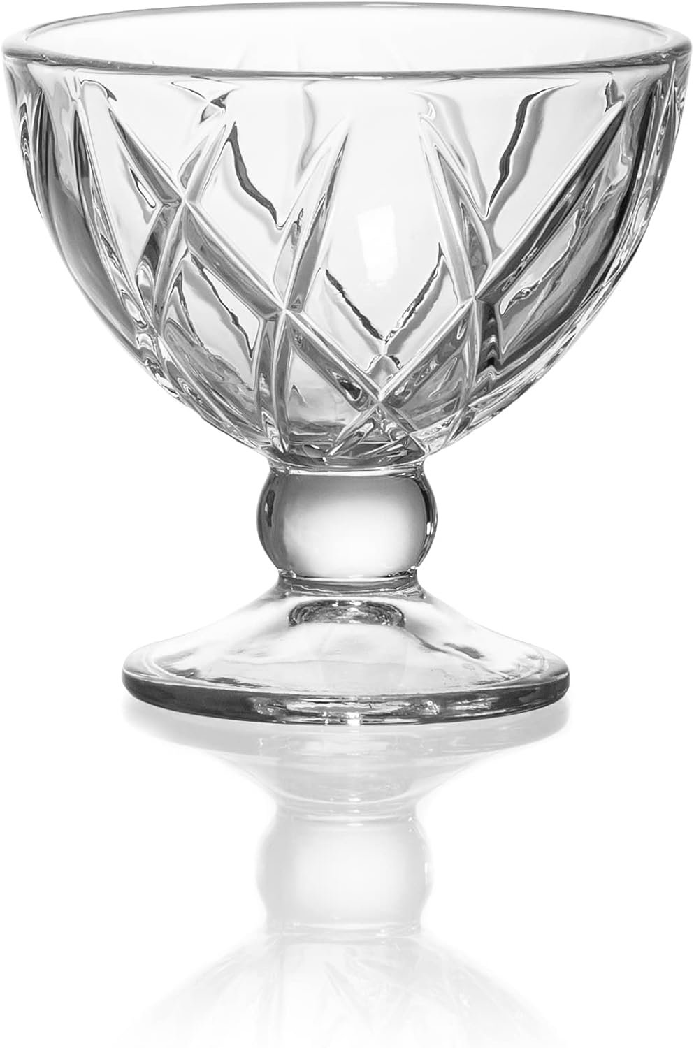 Wholesale Premium Crystal Clear Glass Footed Dessert Cups 9oz Ice Cream Bowls for Parfait Fruit Salad Pudding Set of 6 Factory