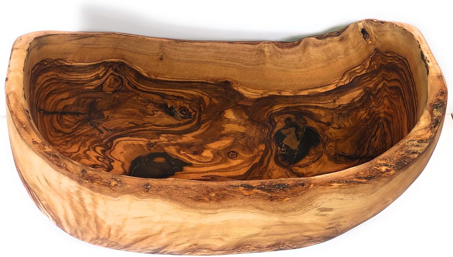 Wholesale Rustic Oval Olive Wood Artisan Dough Bowl - 10